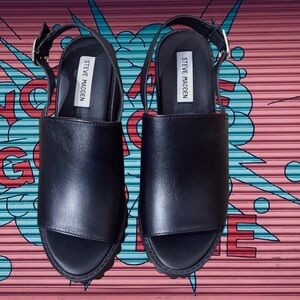 Steve Madden Black Platform Sandals